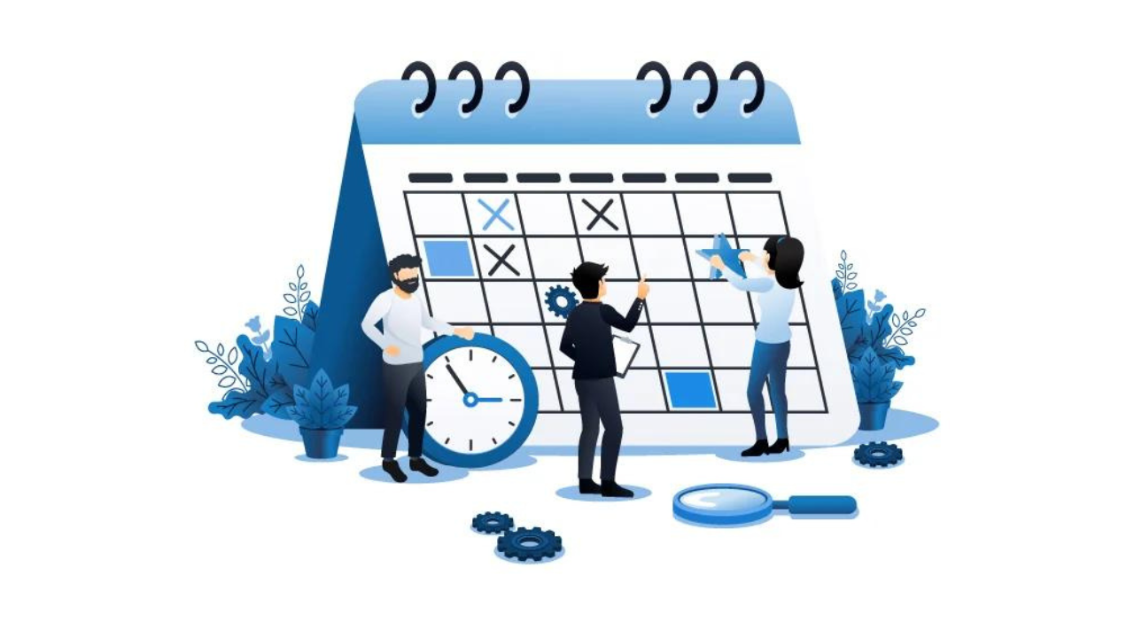 Calendar and clock representing date handling in AMODIT rules
