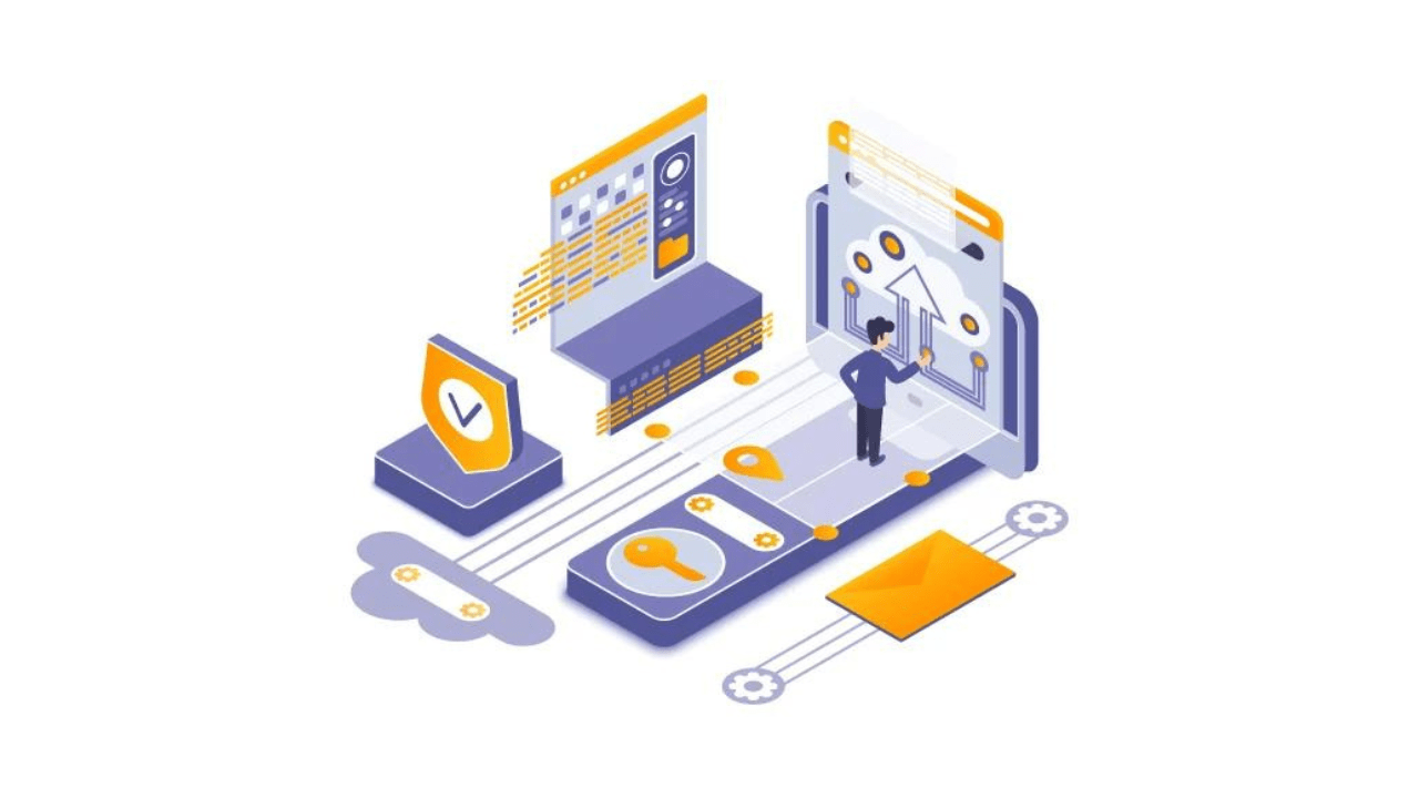 Illustration of layered controls protecting data in a business application