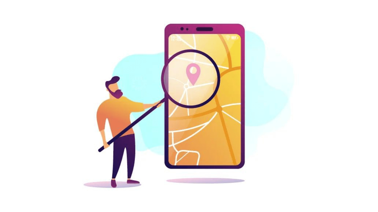 Person viewing a location pin on a mobile map