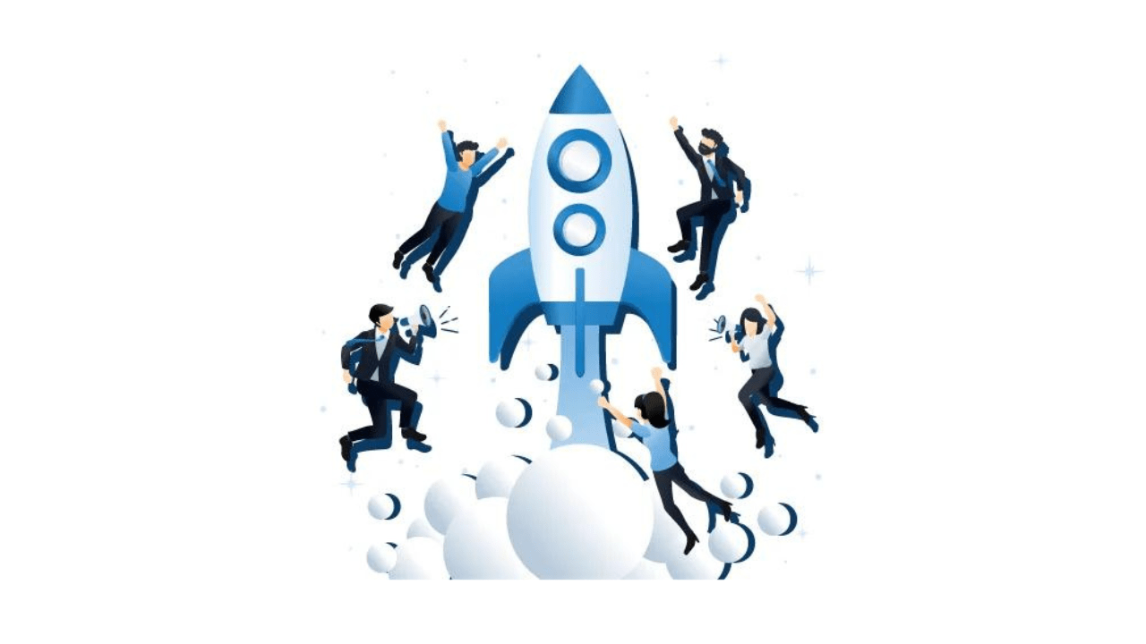 Illustration of a rocket representing barcode and 2D code processing in PDF documents