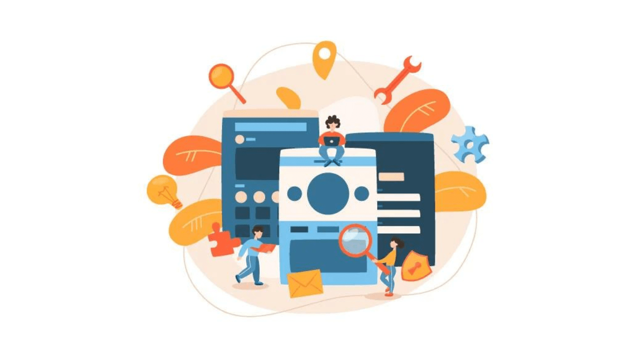 Illustration of a user interface divided into configurable sections