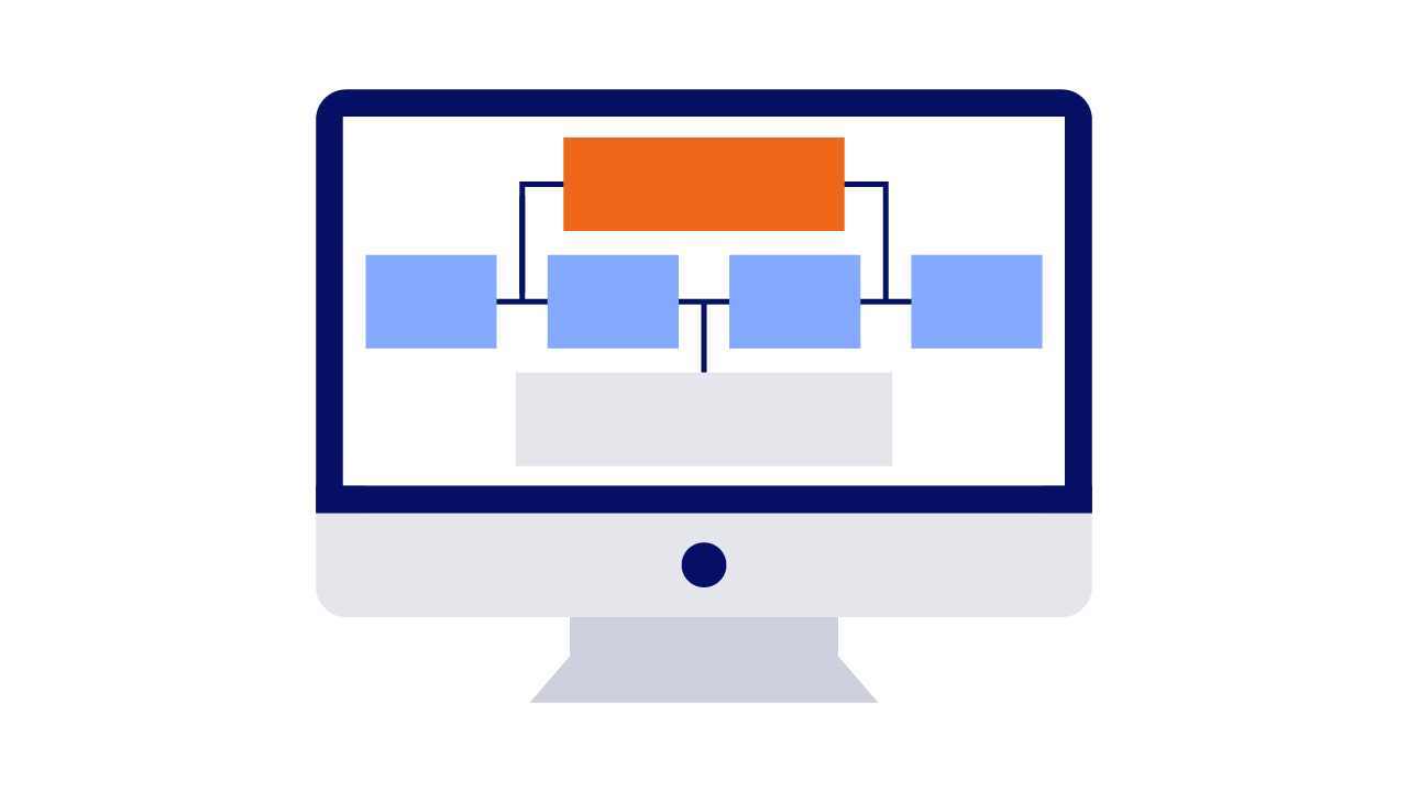 Workflow diagram displayed on a computer screen