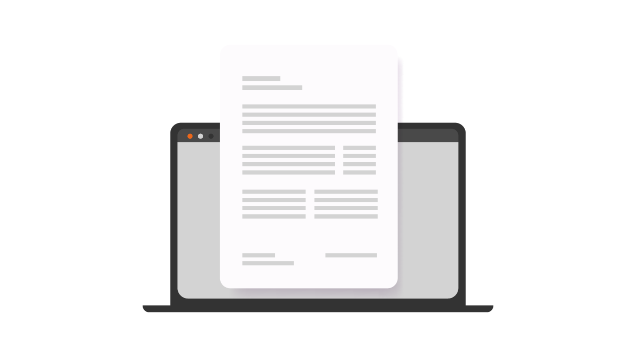 Business document displayed in an automated digital workflow