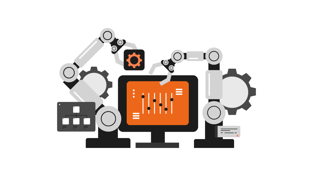 Illustration of a team adopting business process automation