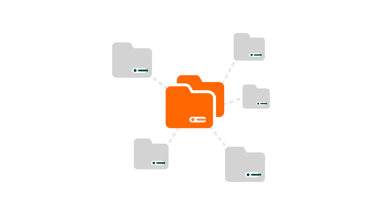 Illustration of a document management repository connected to workflows