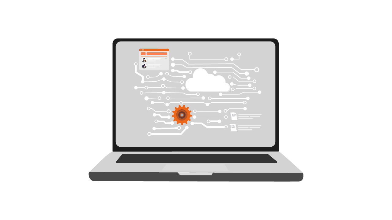 Laptop representing a configurable digital workflow platform