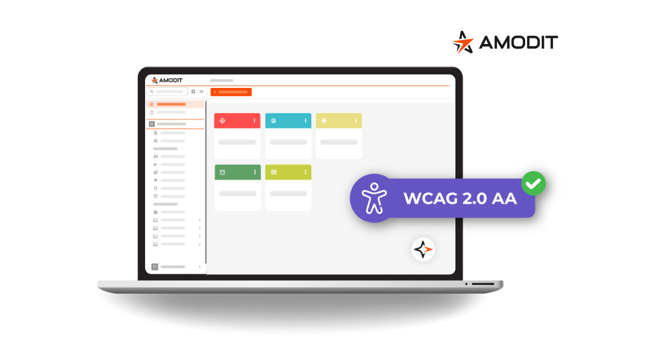 AMODIT accessibility features aligned with WCAG 2.0 AA
