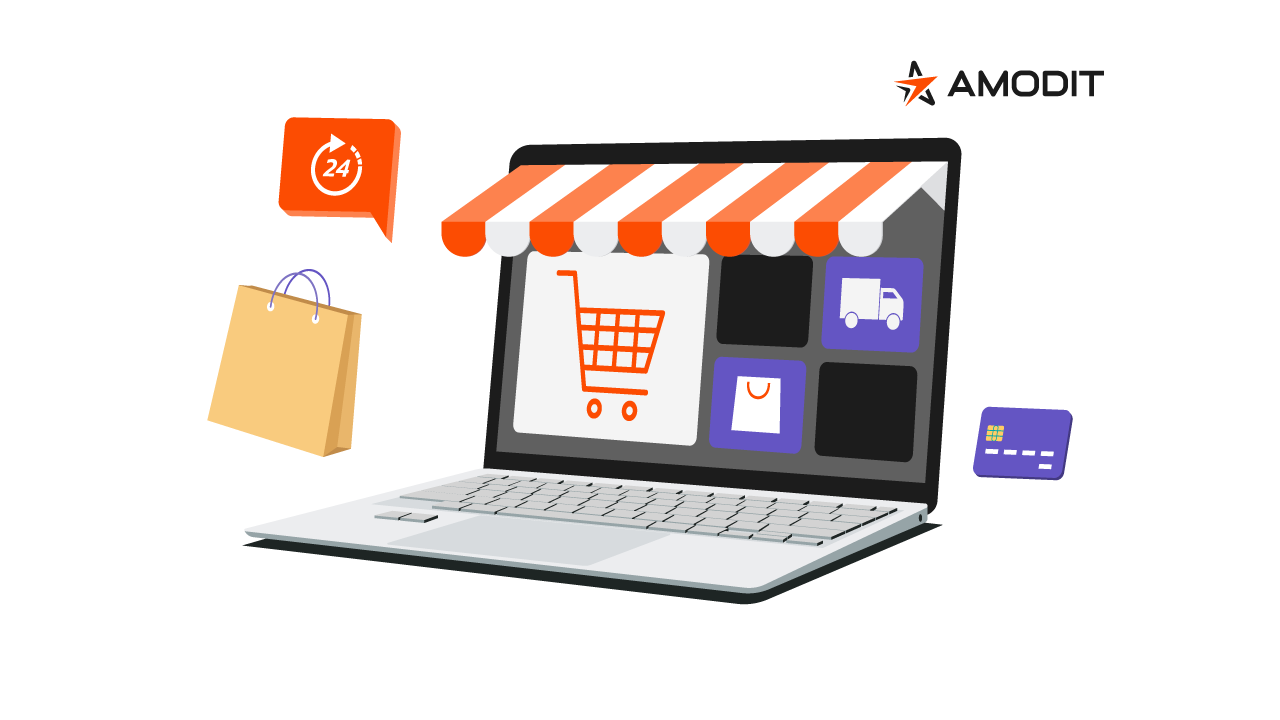 Order management Illustration of digital orders entering an online order-management workspace