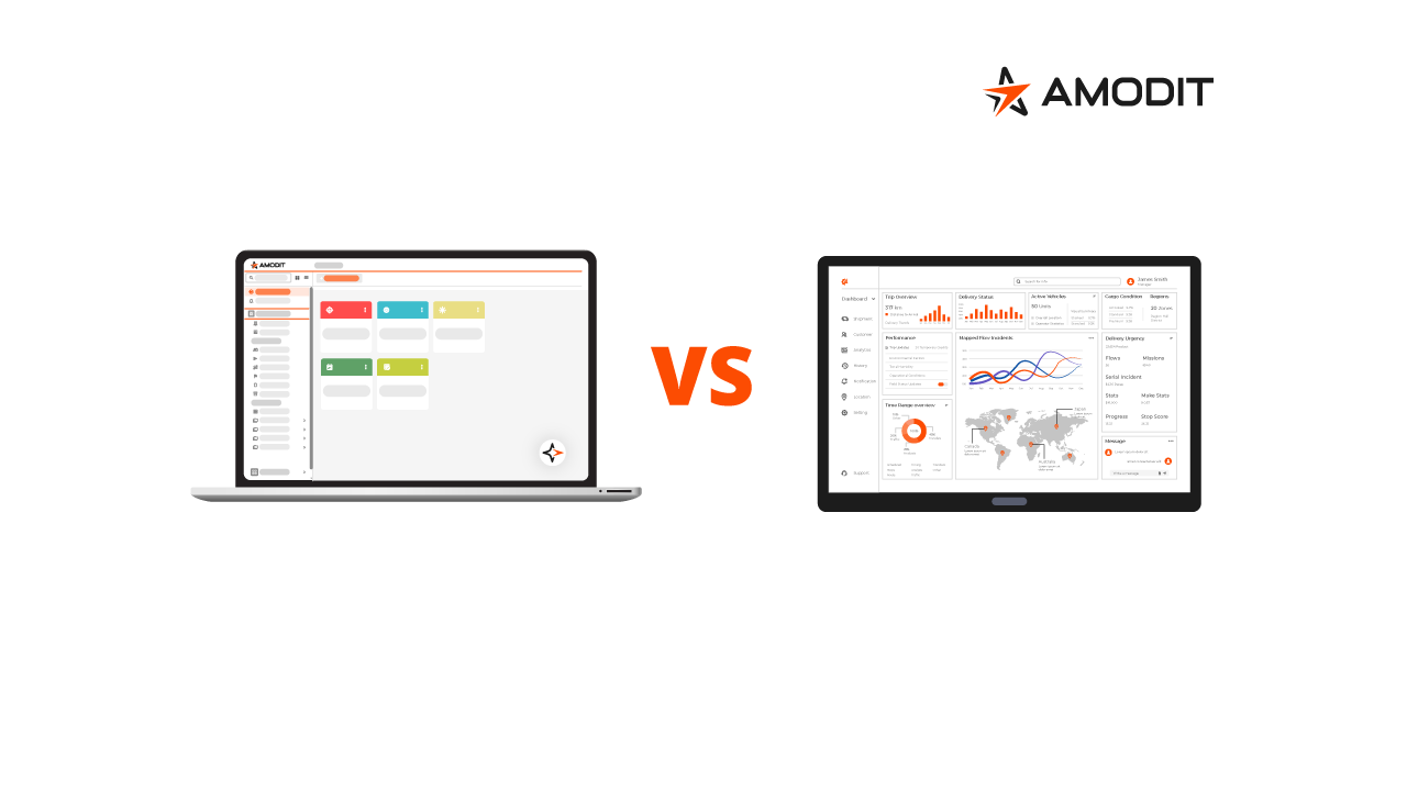 BPM versus TMS Comparison of an AMODIT workflow screen and a transport management screen